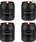 Scented Candles Set | Gifts for Men - 4 Pack Men Candle Set, Masculine Candle, Soy Candles for Home Scented, Gift for Dad Fathers Day -Scent of Cedar Oakmoss/Pine&Clove/Patchouli/Sandalwood