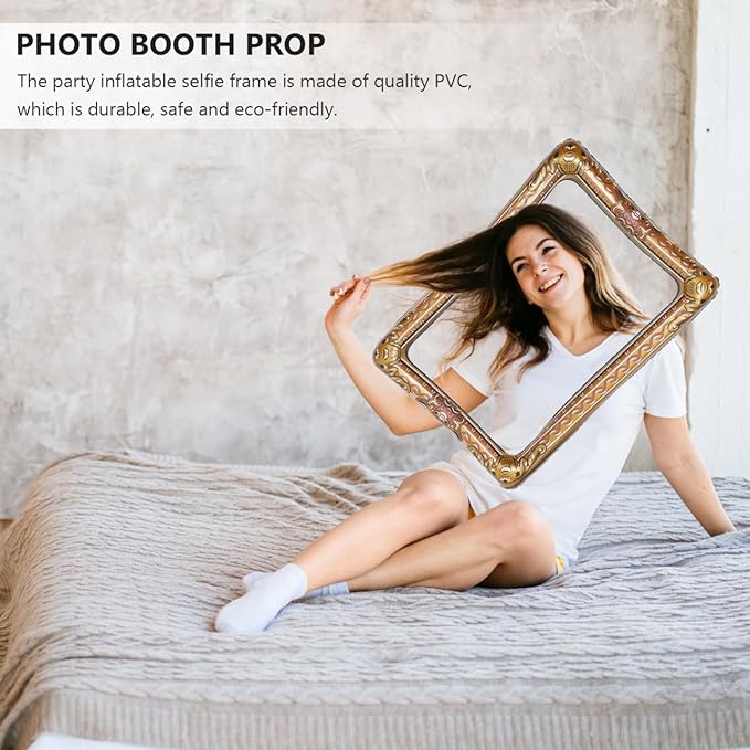 TENDYCOCO 1Pc Inflatable Frame Beautiful Selfie Picture Frame Chic Photo Booth Prop