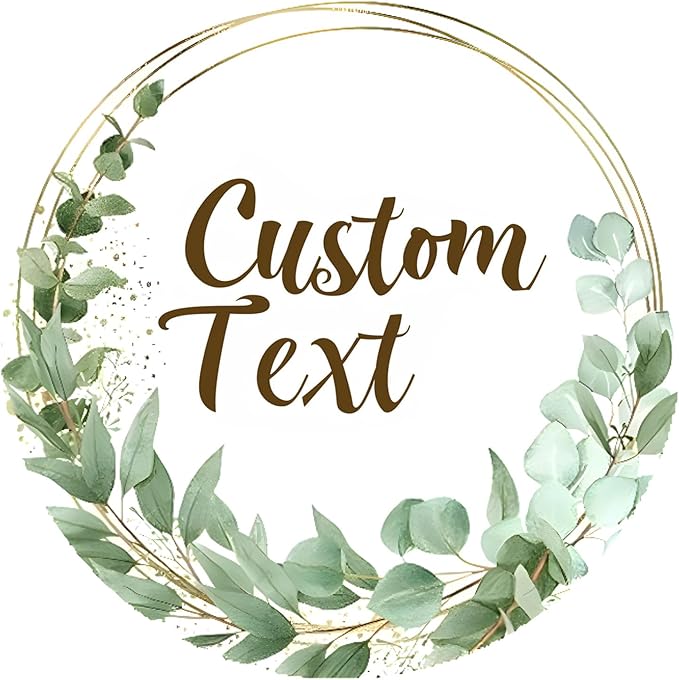Premium Custom Stickers Labels - Personalized Stickers for Businesses Logo and Name. Birthday Pets and Label Product Boxes Wedding Favors Waterproof Labels (wreath 16, 2.5 inch)