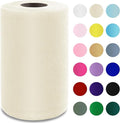 Ivory Tulle Fabric Roll 6" by 100 Yards (300 ft) Soft Tulle Spool for DIY Crafting Favor Supplies, Tutus, Wedding, Party Decorations, Gift Wrapping