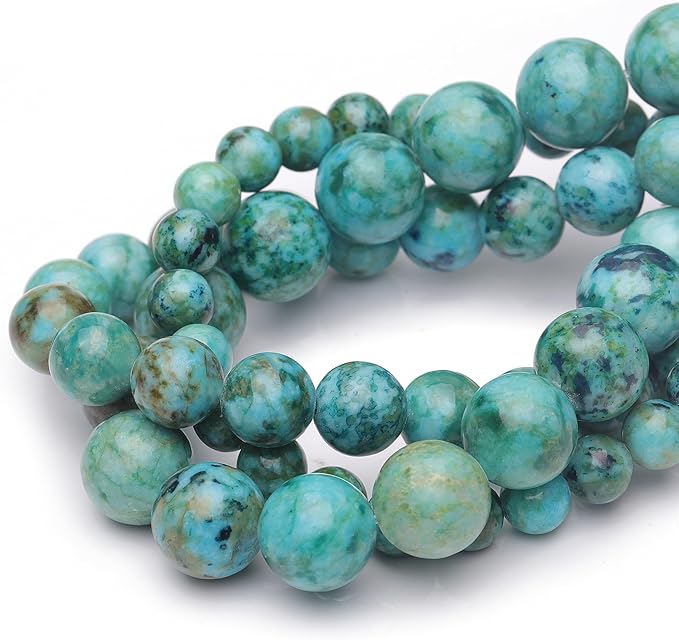 10mm Natural Stone Beads for Jewelry Making,Blue Imperial Turquoise Polished Smooth Round Gemstone Beads for Bracelet Necklace 15 Inch