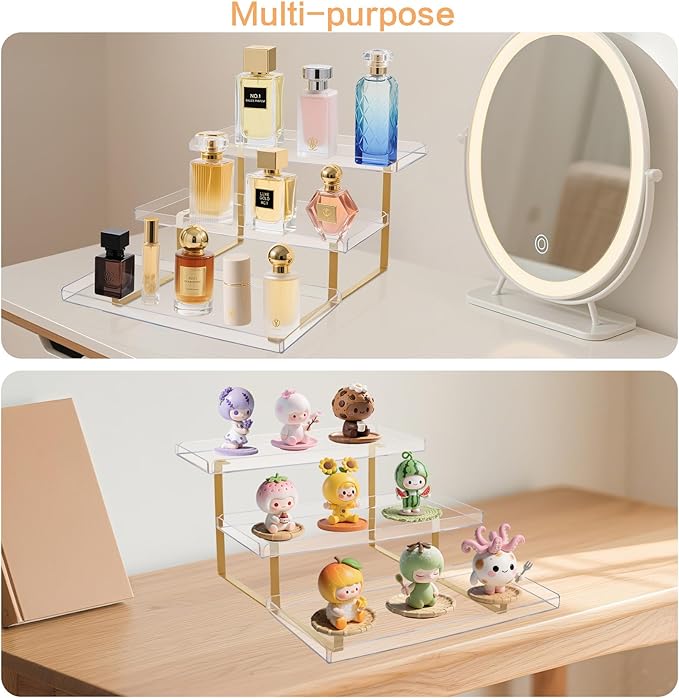 3 Tier Serving Tray Set for Entertaining, Acrylic Wedding Dessert Table Display Set, Cupcake Stand Buffet Risers for Birthday Party Baby Shower (Medium)