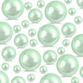 260Pcs LightGreen Glossy Beads for Centerpiece Decor, Artifical Pearls Vase Filler, Makeup Brush Beads, No Hole Round Pearl Beads for Wedding Birthday Christmas Party Home Decor(18mm 14mm 6mm)