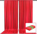 2 Panels Red Backdrop Curtain, 10 x 10 Feet Stain Background Curtains for Parties, Weddings, Baby Showers, Halloween, Christmas Birthday Party Photoshoot Backdrop Curtains Decorations