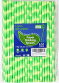 Paper Straws for Drinking Green Bamboo, 7.75" x 0.24" - for Cocktail, Juice, Iced Tea, 100% Biodegradable