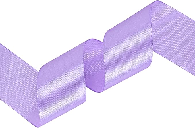 Light Purple Satin Ribbon 1-1/2 inch X Continuous 50 Yards, Single Face Polyester Ribbon Perfect for Gift Wrapping, Flower Bouquet, Wedding Decor, Crafts, Bow Making, Sewing and More