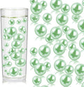 100PCS Faux Pearls Beads for Centerpiece Vases, Green Vase Filler Faux Pearls, No Holes Filler Beads for Mardi Gras St. Patrick's Day Party Wedding Table Decor, 14/20/30mm