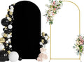 Wokceer 7.2 FT Wedding Arch Stand and Arch Cover, Metal Arch Backdrop Stand with Arch Stand Cover for Birthday Party Wedding Ceremony Bridal Baby Shower Event Decor, Black, DoorCover 1.2M-Black-K
