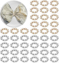 50Pcs Pearl Napkin Rings, Imitation Pearl Napkin Rings Holder, Disposable Beaded Serviette Napkin Buckles for Wedding Reception Party Banquet Dinner Table Decor (Pearl Gold+Silver, 50 Pcs)
