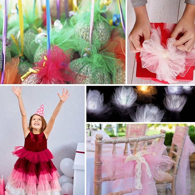 54" by 20 Yards Tulle Fabric Rolls Turquoise Tulle Ribbon Tutu Spool Bolt for DIY Wedding Decoration Baby Shower Tutu Skirt Gift Wrapping Large Matte Tulle, Roll Packaging (Turquoise)