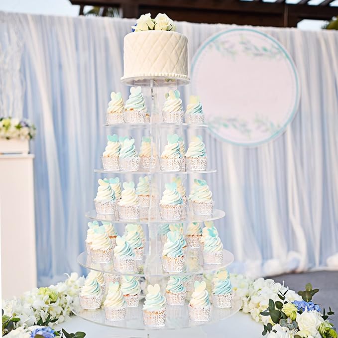 GWHOLE Cupcake Liners White Lace Cupcake Wrappers Wedding Birthday Party Holiday Favors Cupcake Tower Decoration Fancy Small Cupcake Decorating Supplies 50 pcs