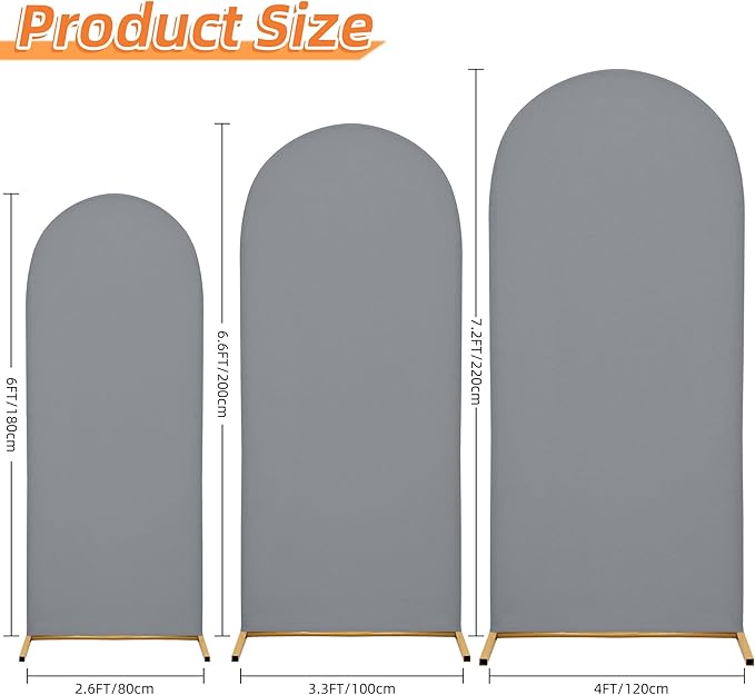 Wedding Arch Cover 7.2FT Arch Backdrop Cover Spandex Fitted Arch Cover for Round Top Chiara Backdrop Stand Covers for Wedding Birthday Party Baby Shower Banquet Ceremony Decoration