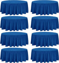 8 Pack Premium Round Tablecloth 120 Inch Round Table Covers Washable Polyester Fabric Round Table Clothes for Wedding Party Reception Banquet Buffet Restaurant (Royal Blue, 120 Inch)