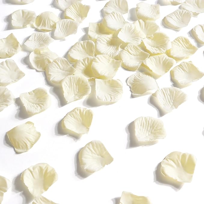 1000 Pcs Beige Rose Petals Artificial Silk Flower Petals Romantic Decorations for Wedding Engagement Birthday Event Anniversary Party Backdrop Supplies