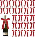 30 Pcs 5x7 Inch Satin Red Bows with Twist Tie – Premade Tied Ribbon Bows for Gift Wrapping, Cake Treat Bags Craft DIY Gift, Birthday Decorations, Balloons & Garland Home Decor