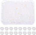 PATIKIL 1000pcs 3mm Bicone Glass Crystal Beads, Faceted Glass Spacer Beads with Box for Jewelry Making Bracelet Necklace Earrings DIY Suncatcher Craft, Colorful White AB