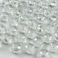 50pcs 10mm Crystal Glass Beads for Crafts Faceted Rondelle Glass Beads for Jewelry Making Crystal Spacer Beads for Necklaces Bracelets Earrings DIY Craft(Transparent AB)
