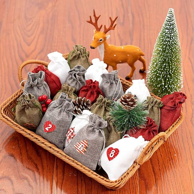 20pcs Burlap Bags with Drawstring, 2.7x3.5 Inch Jute Jewelry Gift Bags Bulk for Christmas Wedding Party Favors Treat Pouches (Gray)