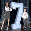 4FT Marquee Light Up Numbers 7 – Cool White LED, Easy to Assemble Foam Board with Back Support, Large Marquee Light Up Numbers for Birthday, Wedding, Party, Anniversary, Baby Shower Decor