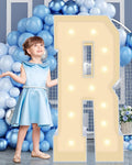 4FT Marquee Plastic Letters R - Light up Letters Are Made from Corrugated Plastic Board - Quick Assembly Without Tools, Disassembled Components Can Be Used for Garage Sale Signs, Yard Sale Signs