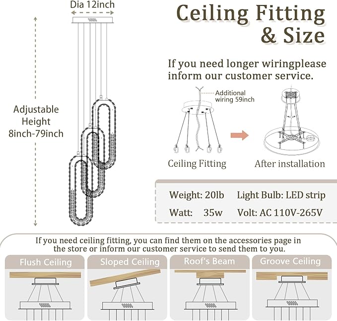 3-Light Modern Pendant Light for Kitchen Island Crystal Ring Chandelier Silver LED Pendant Lighting Fixture for Dining Room Kitchen Living Room Foyer Hallway Bedroom