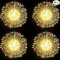 Admitrack String Lights Christmas Lights,198 LED 8 Modes Dimmable with Remote Control, Waterproof Copper Wire Decorative Hanging Lights for Party Patio Garden Decoration (Warm White, 4PC)