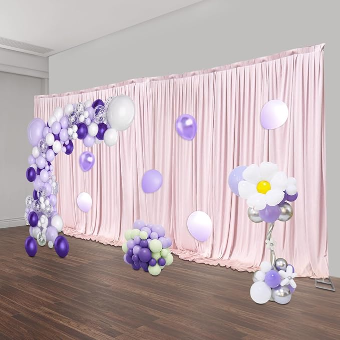 20ftx10ft Backdrop Stand Portable Pipe and Drape Poles Kit for Wedding Parties Curtains Stage Decoration Photography Photo Booth, Metal Curtain Frame Long Background Stand Support System
