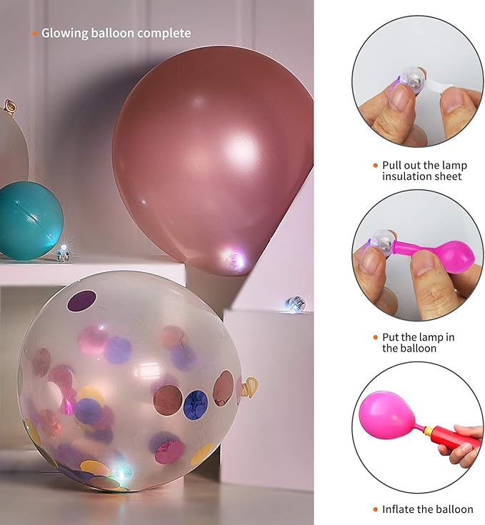Aogist 100pcs Balloon Lights,Long Standby Time Waterproof Twinkle Mini Light,Battery Powered,Round LED Ball Lamp for Balloon Paper Lantern Party Wedding Christmas Halloween Decorative,Yellow-Flash