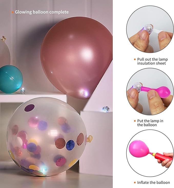Aogist 100pcs Balloon Lights,Long Standby Time Waterproof Twinkle Mini Light,Battery Powered,Round LED Ball Lamp for Latex Balloon Paper Lantern Party Wedding Christmas Halloween Decorative,Red-Flash