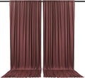 2 Panels Red Brown Backdrop Curtain, 10 x 10 Feet Satin Background Curtains for Parties, Weddings, Baby Showers, Halloween, Christmas Birthday Party Photoshoot Backdrop Curtains Decorations