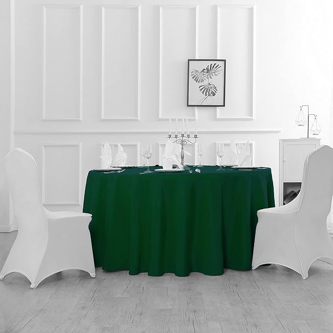 70 inch Round Tablecloth Washable Polyester Table Cloth Decorative Table Cover for Wedding Party Dining Banquet（70 inch, Hunter）