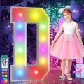 4FT Colorful Marquee Light Up Letters D, 18 Colors Light Up Alphabet Signs with Remote, Marry Me Sign, Large Letter for Birthday Engagement Anniversary Wedding Party Decor