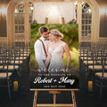 Personalized Photo Wedding Welcome Sign Template, Modern Minimalist Reception Sign, Welcome Wedding Board
