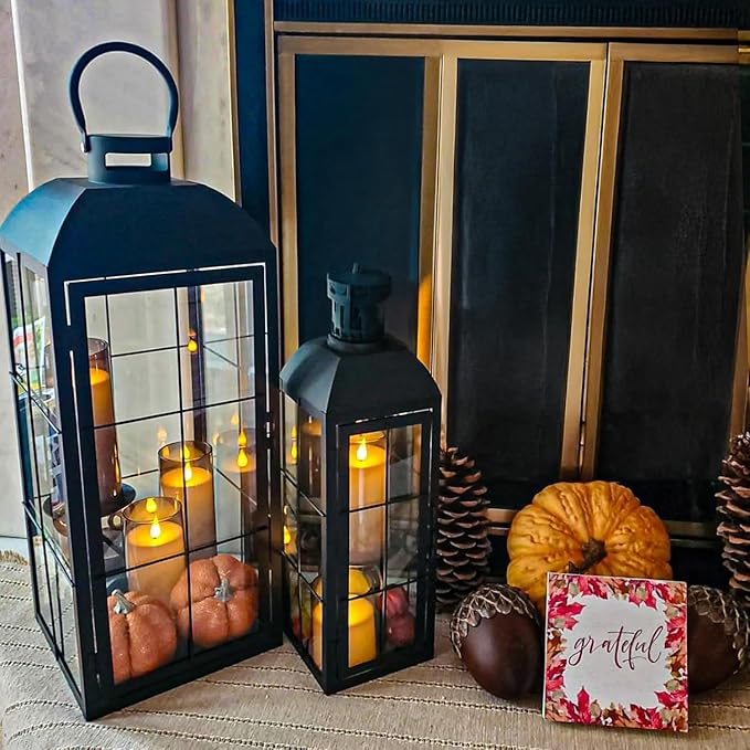 Fo32won Grey LED Flameless Pillar Candles Battery Operated with Remote and Timer, Set of 5 (D 3"×H 4" 5" 6" 8" 8") Decorative Plexiglass Flickering Candles with 3D Flame
