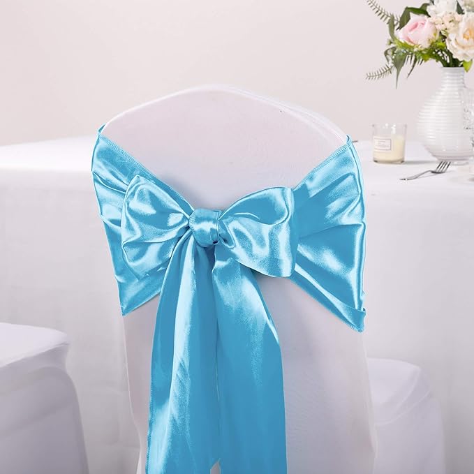 5-Pack Satin Table Runner Blue 12 x 108 inches Long, Table Runners for Wedding, Birthday Parties, Banquets Decorations（5 Pack, 12x108 Inch, Blue）