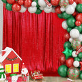 SquarePie Sequin Backdrop 10FT x 10FT Red Curtain Background for Wedding Party Decoration