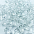 130pcs 6x8mm Teardrop Crystal Glass Beads Vertical Hole Faceted Glass Teardrop Spacer Beads for Bracelets Necklace Earring DIY Jewelry Making Craft(Transparent)