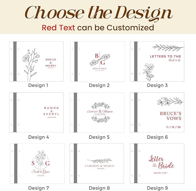 Wedding Guest Book, Custom Wooden Sign-in Book for Reception, Instant Photo Booth Album - Ideal for Wedding Album & Keepsake, Wedding Gift for Couple (A5-8.5 x 6 inch)
