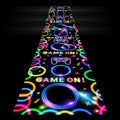 Haull 118 x 39 Inch Neon Light up Dance Floor Glow in The Dark Runner UV Reactive Blacklight Floor Aisle Runner Decor Wall Props for 80s 90s Neon Birthday Party Decorations(Game on)
