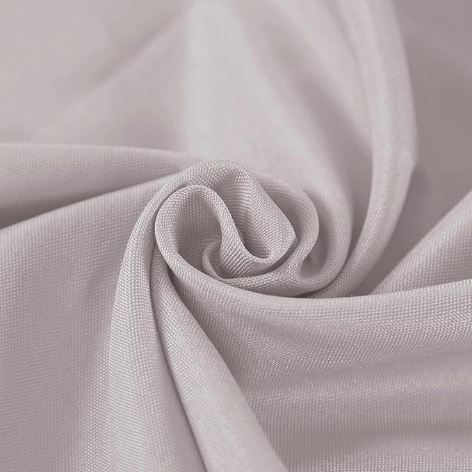 Fokitut 2 Pack Waterproof Round Tablecloth, 90 Inch, Stain Resistant and Wrinkle Polyester Table Cloth, Fabric Table Cover for Kitchen Dining, Wedding, Party, Holiday Dinner-Silver