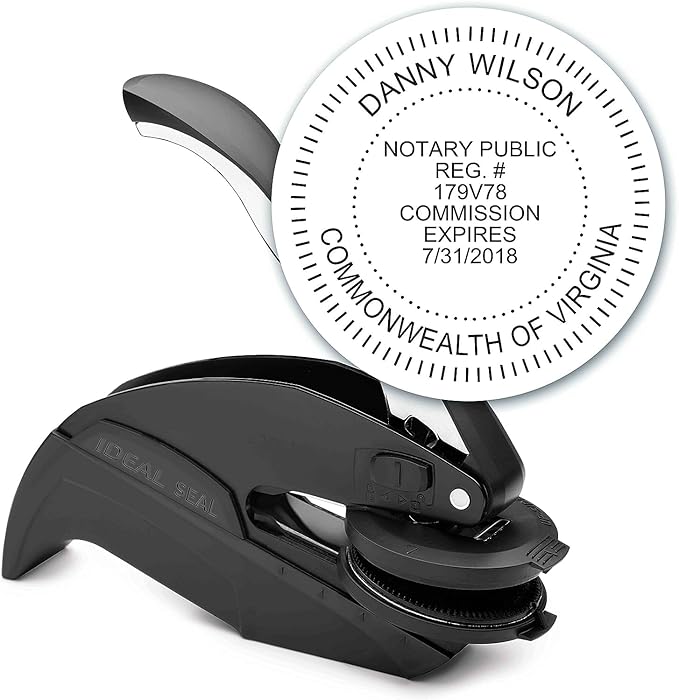MaxMark Notary Seal Round Embosser for Virginia State - Includes Gold Burst Seal Labels (50 Count)