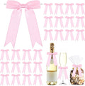 Riceshoot 24 Pcs Satin Ribbon Bow 3.5x5 Inch Twist Tie Bows for Gift Balloon Bag Cake Craft DIY Wedding Birthday Party Decor