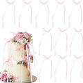 Ephlyn 30Pcs Bow Cupcake Toppers Valentine's Bowknot Ribbons Coquette Bow High Footed Cup Balloon Wall Party Decorations Cake Dessert Picks Birthday Wedding Party Supplies Pink