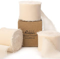 Ribbli Chiffon Ribbon - 1.5 inch x 30 Yard Champagne/Nude Silk, Handmade for Wedding Invitations, Gift Wrapping, Bridal Bouquets, Flower Arrangements