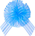 6 Pcs 6 Inch Light Blue Organza Pull Bow – Perfect for Wedding Decoration, Gift Wrapping Baskets, Car Bows, Birthday Parties, Christmas and Valentine's Day