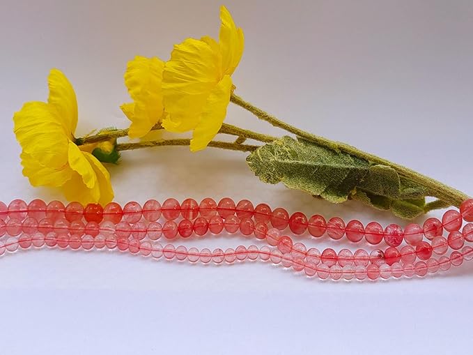 Stone Beads 10mm 60pcs Watermelon Quartz Beads Round Loose Gemstones Beads for Bracelet Necklace Jewelry Making (10mm, 61024 Watermelon Quartz)