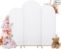Wedding Arch Covers Arch Backdrop Cover Arch Stand Covers 7.2FT 6.6FT 6FT Set of 3 Arch Cover Spandex Fabric Stretchy Backdrop for Wedding Birthday Party Decoration Baby Shower (White, Cover Only)