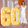 3FT Marquee Numbers 60, Large Light Up Numbers 60th Birthday Decorations for Her Him, Cardboard Numbers for Women Men Seniors Anniversary Party Decor Backdrop, DIY Foam Board Mosaic Number Sign