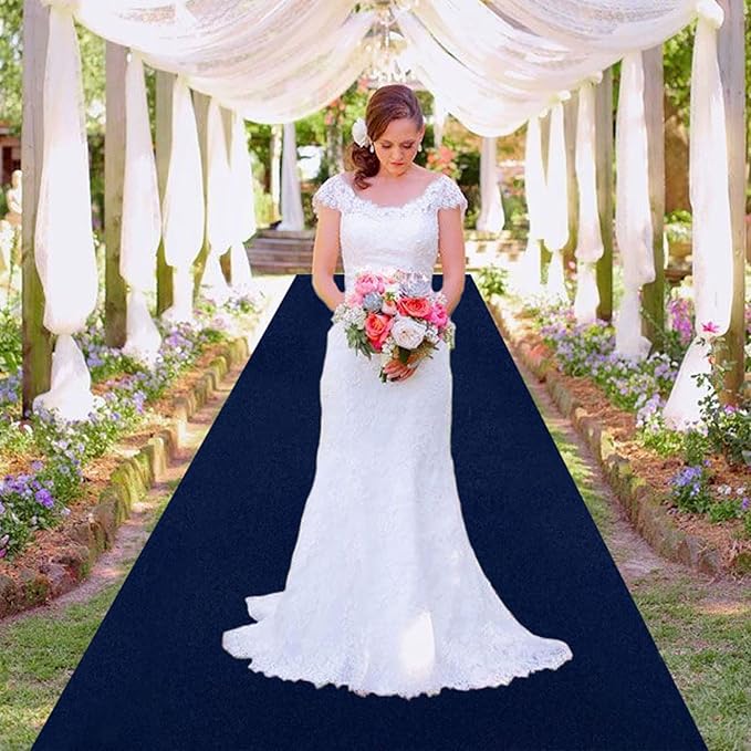 MODFUNS Navy Blue Aisle Runner for Wedding Velvet Aisle Runner Rug 4x30FT Event Carpet Runners Aisle Outdoor Party Runners Rug Aisle Floor Runnered Beach Runway for Celebration Prom Event Carpet