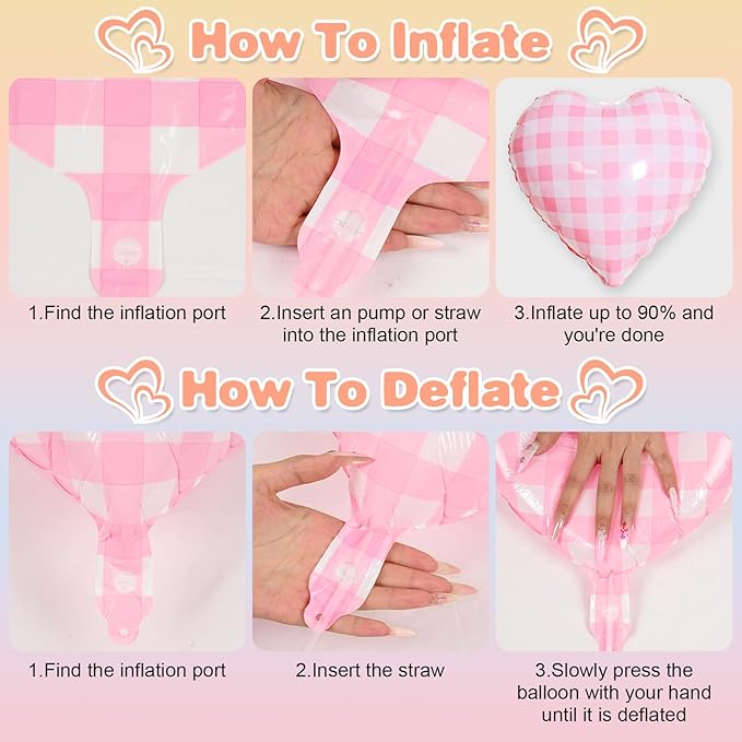 Colorful Checkered Heart Balloons,12Pcs 18Inch Rainbow Grid Heart Shaped Foil Helium Polyester Film Balloons for One Silly Goose Birthday Baby Shower Party Decorations
